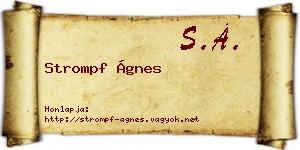Strompf Ágnes névjegykártya